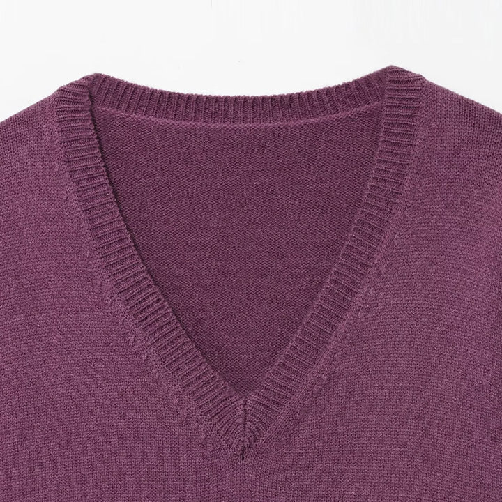 Damen eleganter V-Ausschnitt Pullover Drune