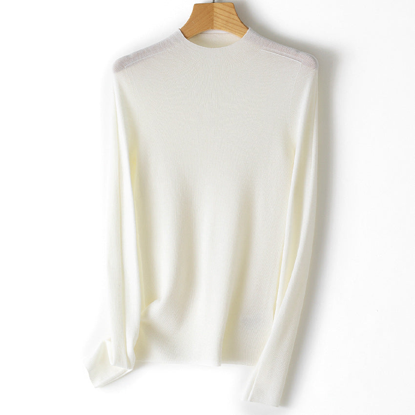 Damen Leichter Feinstrick-Pullover mit kurzem Stehkragen und schmaler Silhouette Drune