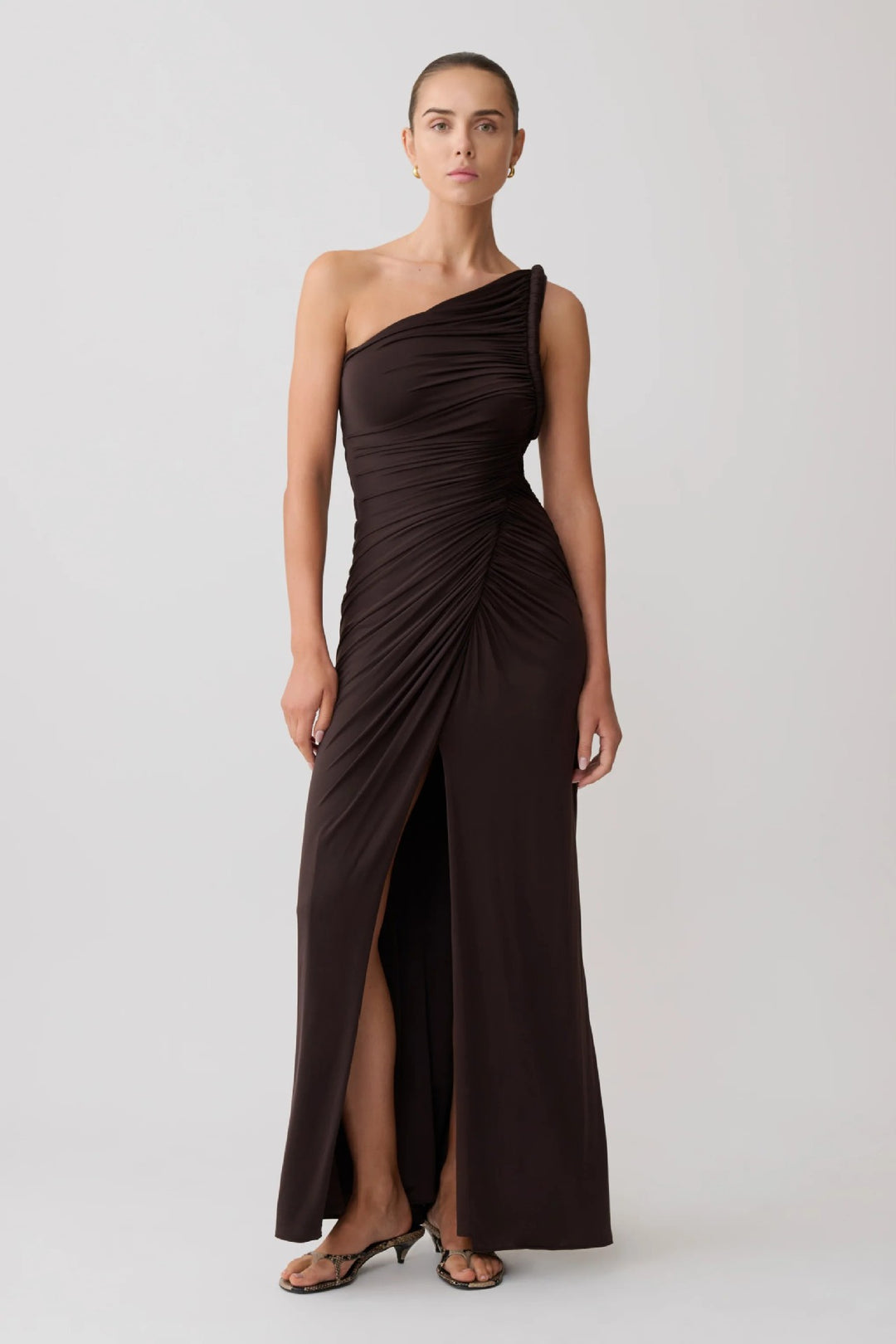 Damen Elegantes Wickelkleid mit asymmetrischem Schnitt Drune