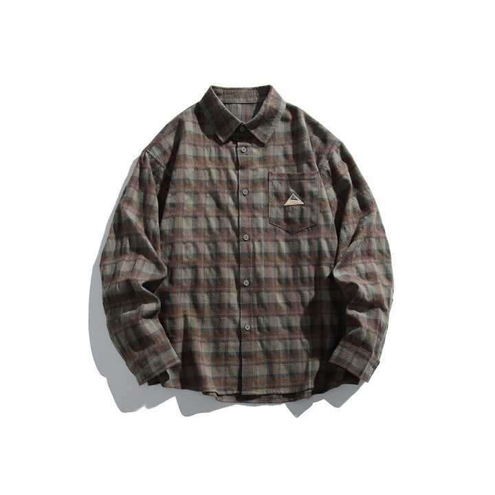 Herren Karierte Flanell-Hemdjacke im Overshirt-Look mit Brusttasche Drune