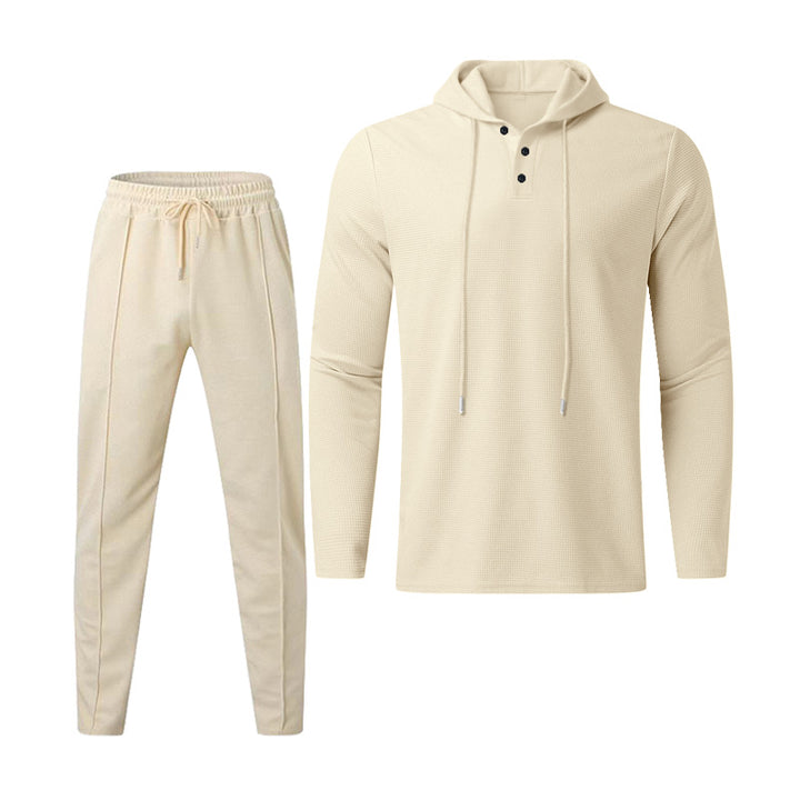 Herren sportives Hoodie und Jogginghose Set im strukturierten Design Drune