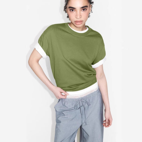 Damen lässiges Oversized T-Shirt aus hautfreundlichem Baumwollmix Drune