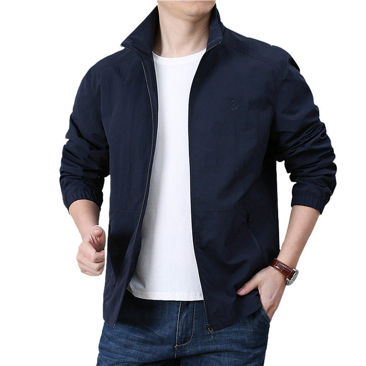 Herren Leichte Windjacke mit Stehkragen, elastischen Bündchen und verdecktem Reißverschluss Drune