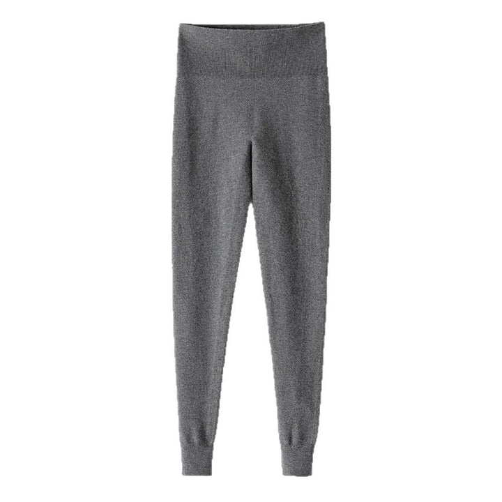 Damen Thermo-Feinstrick-Leggings mit hoher Taille und geripptem Knöchelabschluss Drune