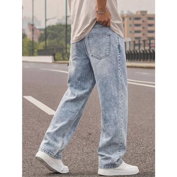 Herren Lässige Weit geschnittene Ripped Jeans Drune