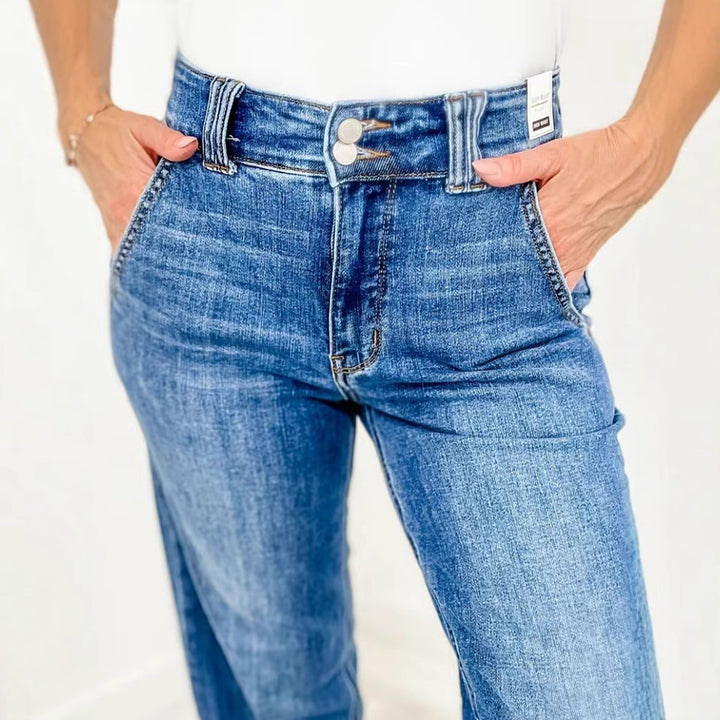 Damen Hochtaillierte Jeans Drune