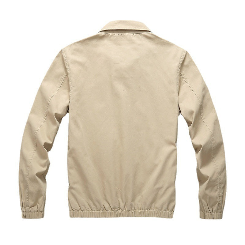 Herren Leichte Harrington-Jacke mit Reißverschluss, Stehkragen und elastischen Bündchen Drune