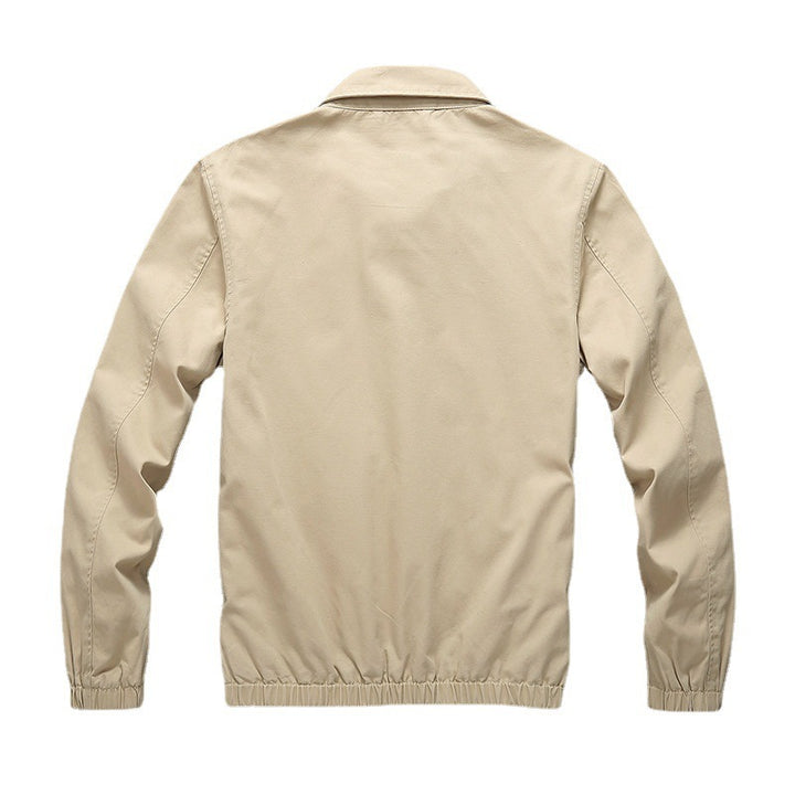 Herren Leichte Harrington-Jacke mit Reißverschluss, Stehkragen und elastischen Bündchen Drune