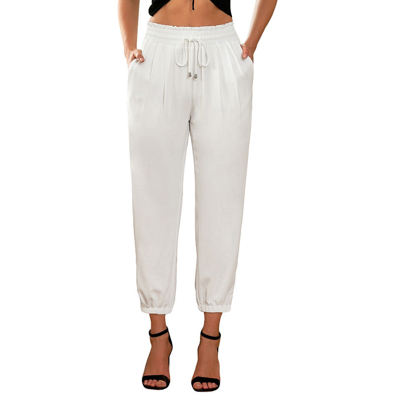 Damen lässige Chino-Hose mit elastischen Bündchen Drune