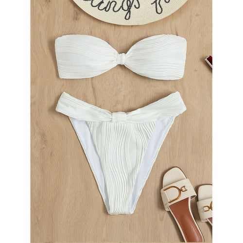 Damen Bandeau-Bikini mit Raffungen Drune