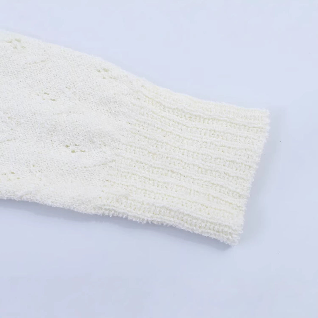 Damen Feiner Strick-Cardigan mit Blumenstickerei und tailliertem Saum Drune