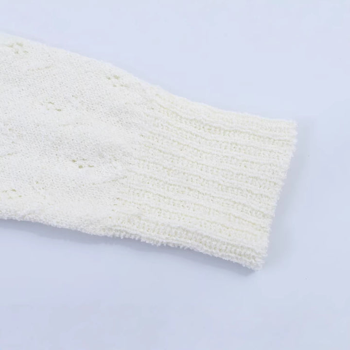Damen Feiner Strick-Cardigan mit Blumenstickerei und tailliertem Saum Drune