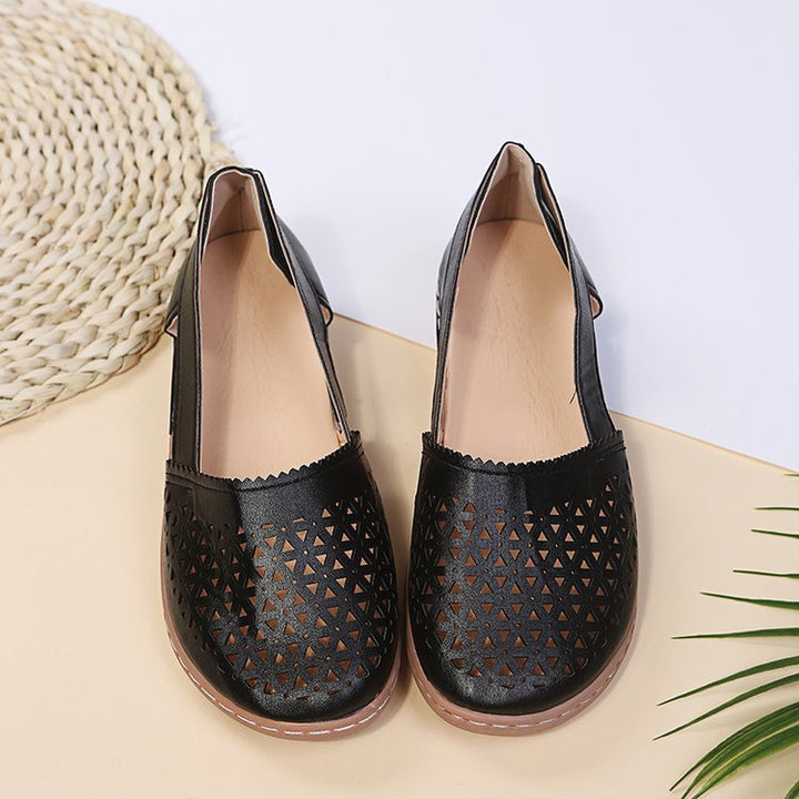 Damen Atmungsaktive Ballerinas mit modischem Lochmuster Drune