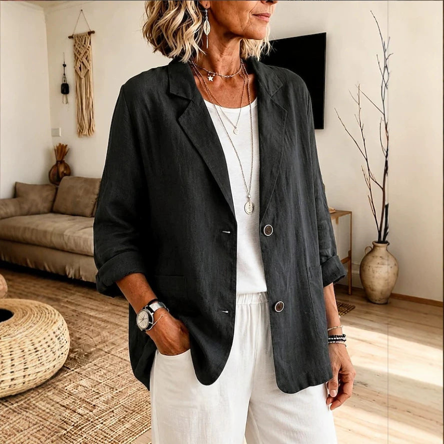 Damen Leichte und elegante Leinenjacke Drune