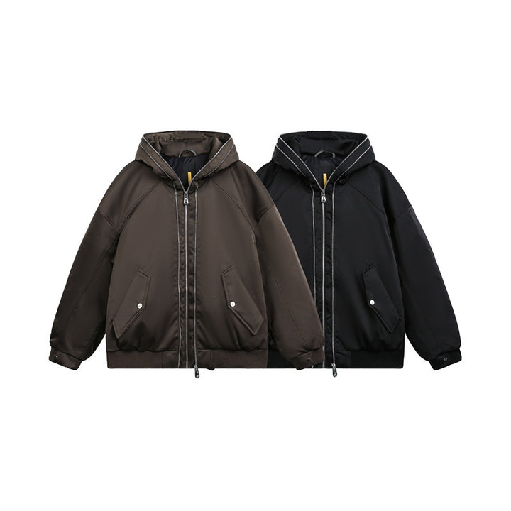 Herren Wattierte Kapuzen-Bomberjacke mit Thermofutter Drune