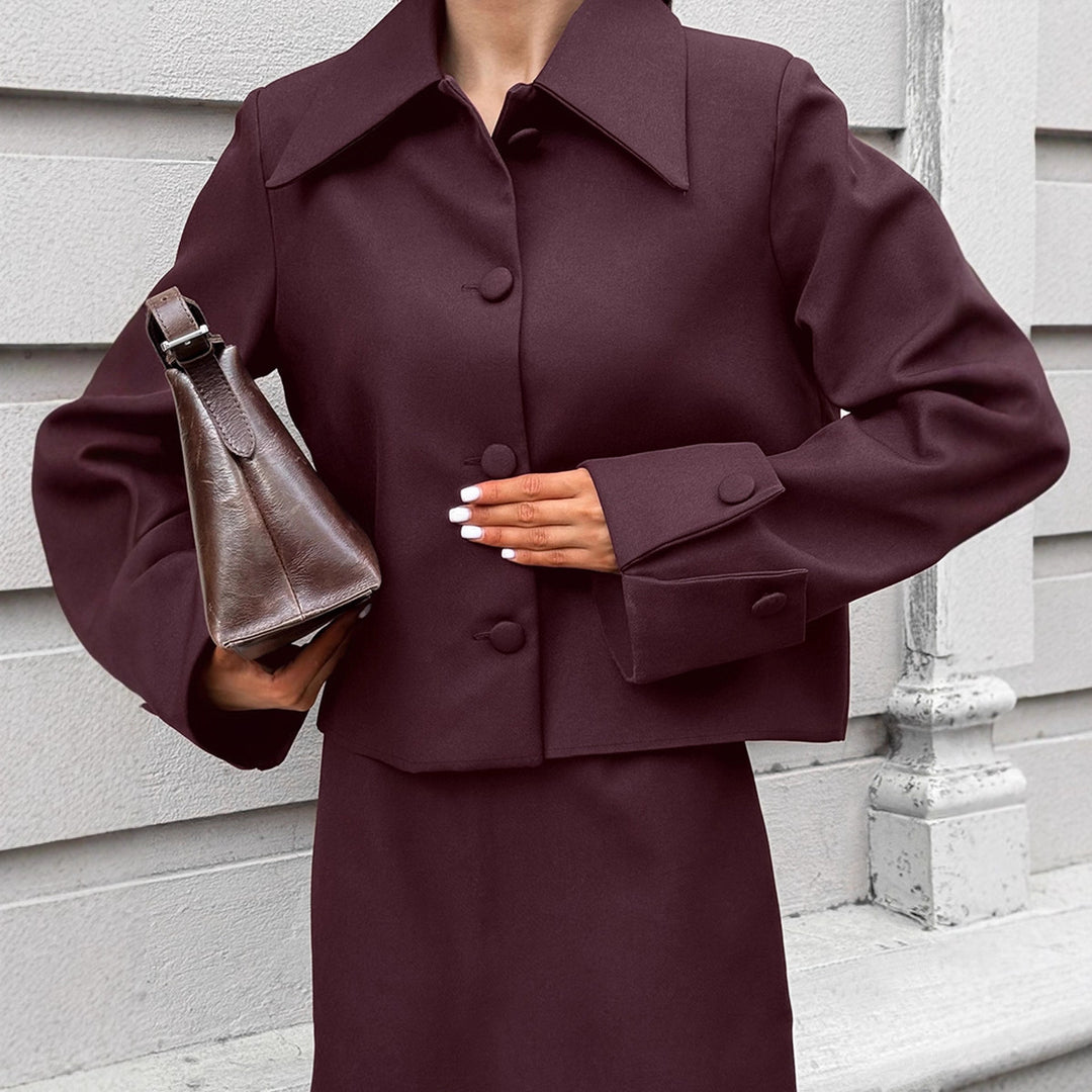 Damen Modische Kurzjacke mit schmalem Schnitt und eleganten Knopfdetails Drune
