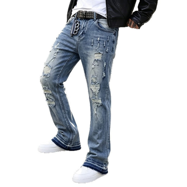 Herren Ripped Slim-Fit Jeans mit modischen Details Drune