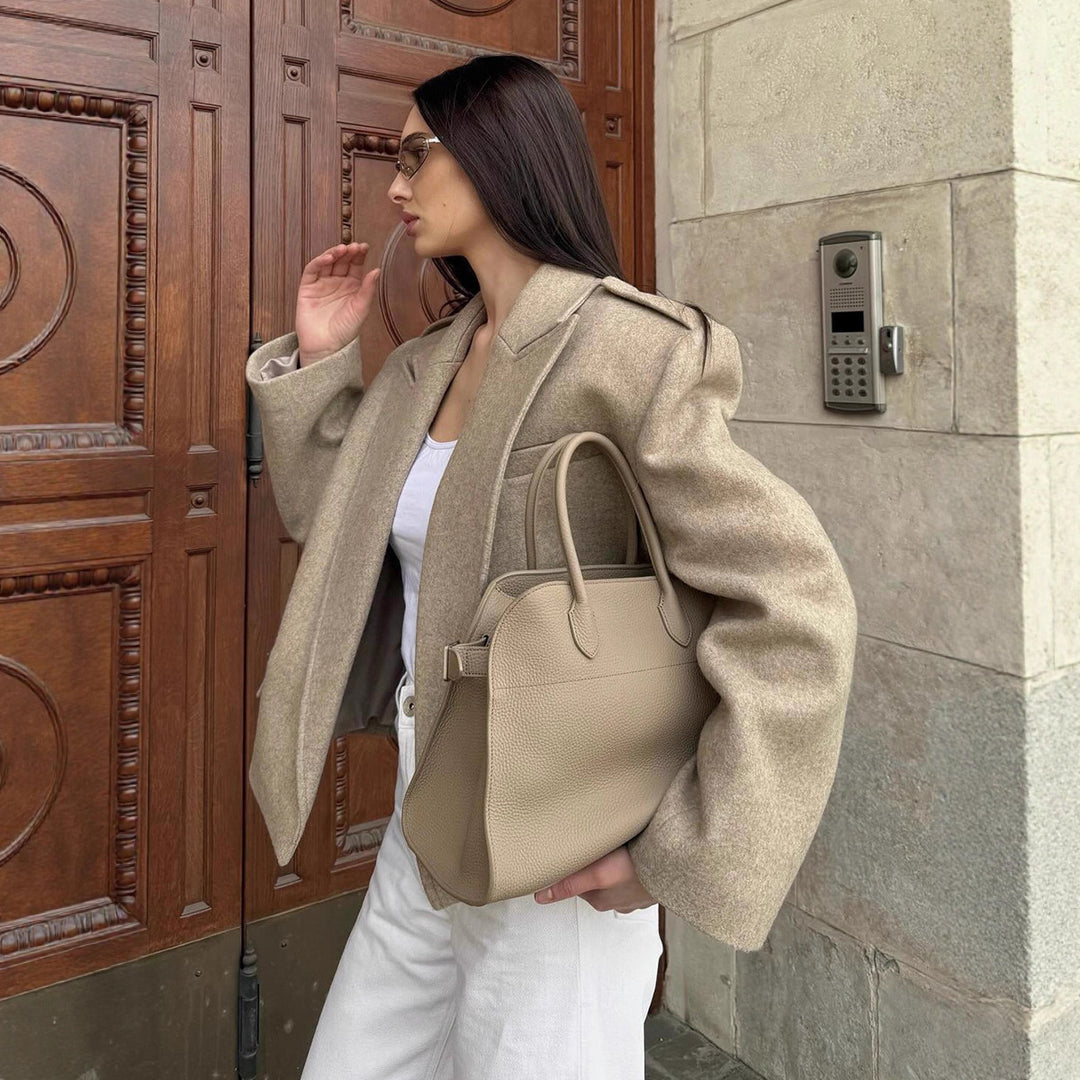 Damen Modischer Oversize-Blazer mit schmalen Revers Drune