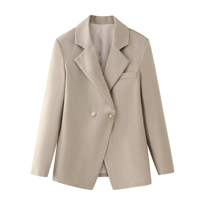 Damen Doppelreihiger Oversize-Blazer aus feinem Twill mit fallendem Revers Drune