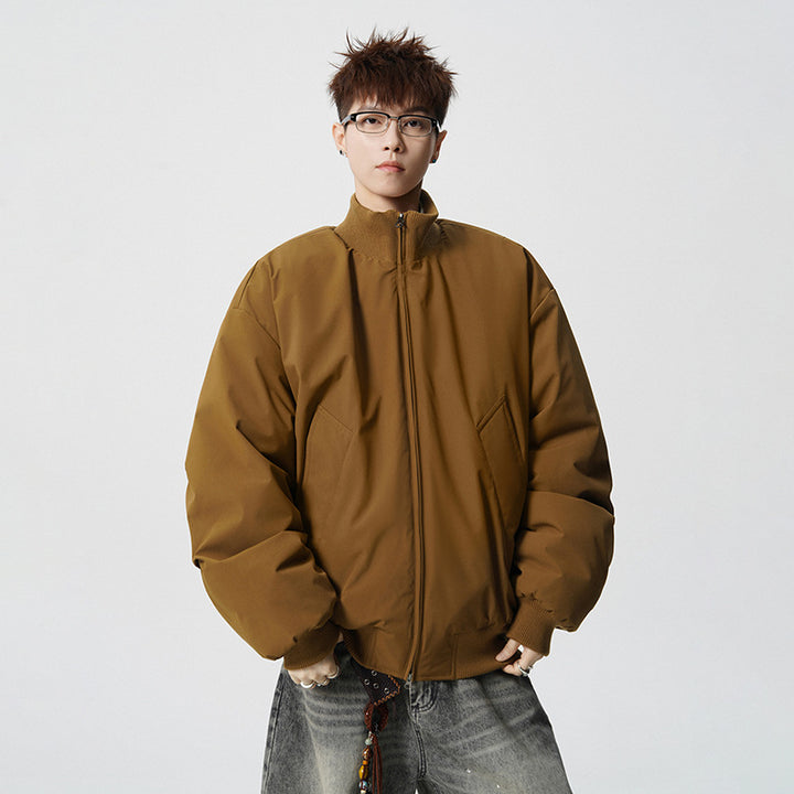 Herren Oversized Bomberjacke mit wattierter Füllung und geripptem Saum Drune