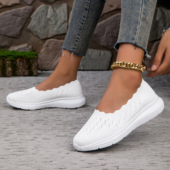 Damen Leichte Slip-On Strick-Sneaker Drune