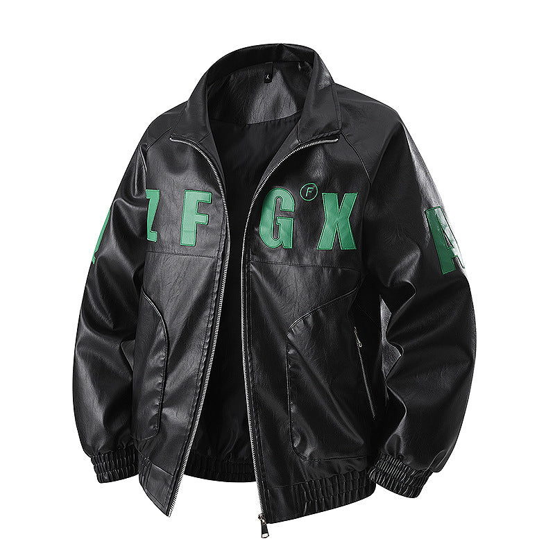 Herren Oversize Bomberjacke im Sportlichen Look mit großen Letter-Applikationen Drune