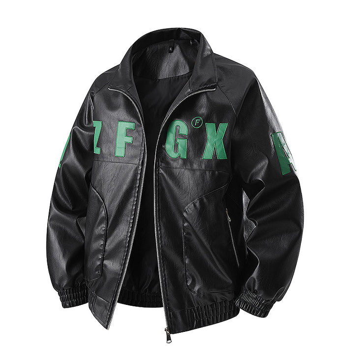 Herren Oversize Bomberjacke im Sportlichen Look mit großen Letter-Applikationen Drune