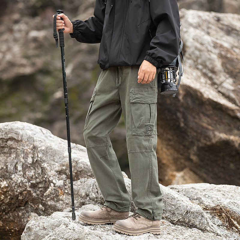 Herren Outdoor-Cargo-Hose mit verstellbarem Tunnelzugbund, Knieverstärkung und Mehrfachtaschen Drune