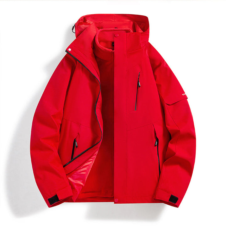 Damen Wasserdichte Outdoor-Jacke mit verstellbarer Kapuze Drune