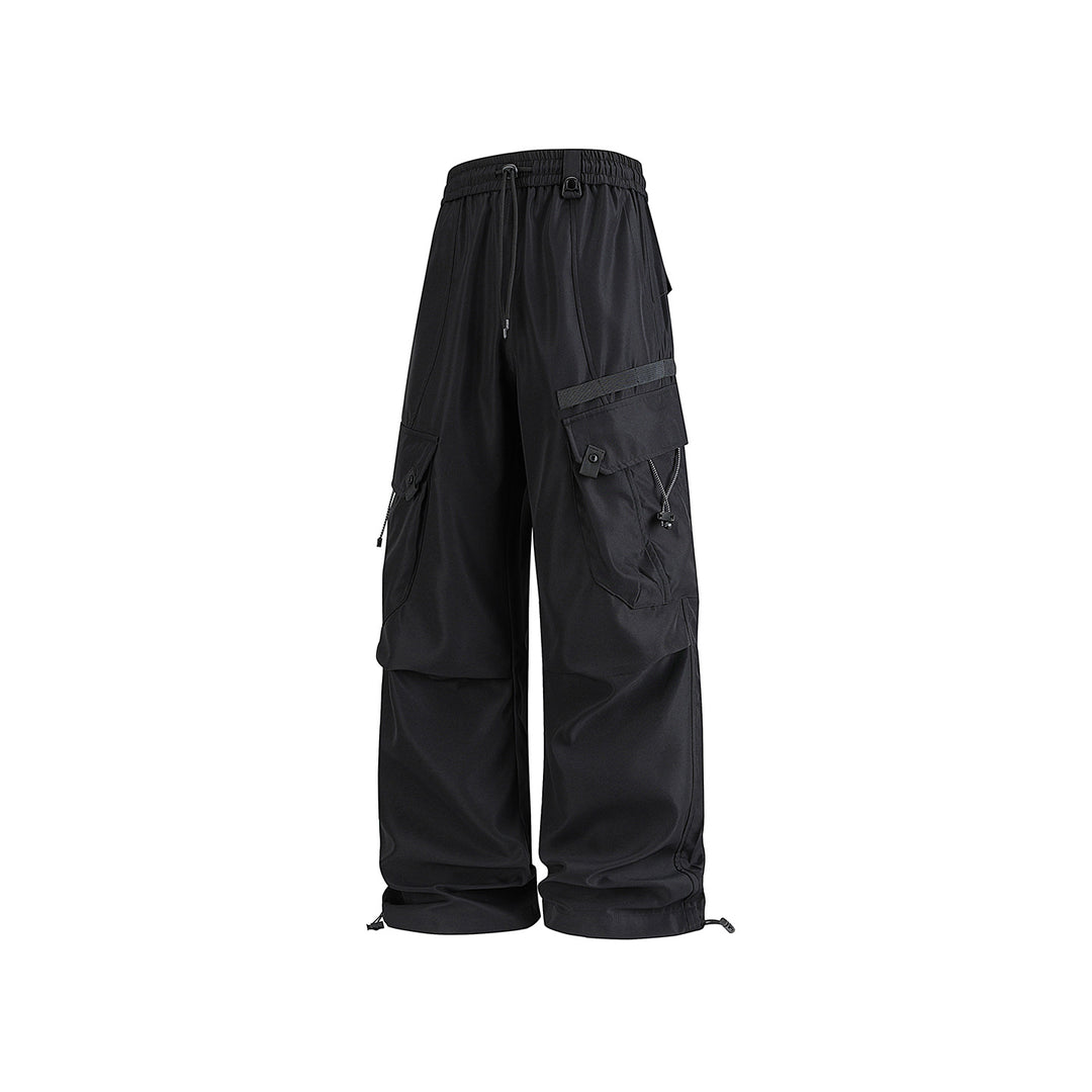 Herren Weite Utility-Cargo-Hose mit Tunnelzugbund, Multifachtaschen und verstellbaren Beinabschlüssen Drune