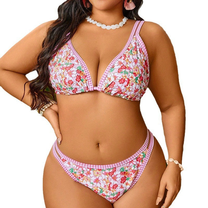 Damen Blumenmuster Bikini-Set mit verstellbaren Trägern Drune