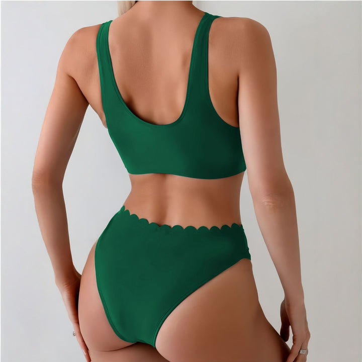 Damen Eleganter Bikini mit Wellenkante Drune