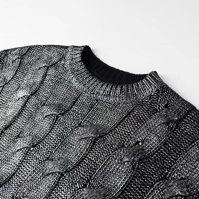 Damen Pullover mit strukturiertem Zopfmuster und Rundhalsausschnitt Drune