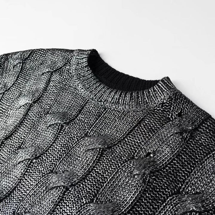 Damen Pullover mit strukturiertem Zopfmuster und Rundhalsausschnitt Drune