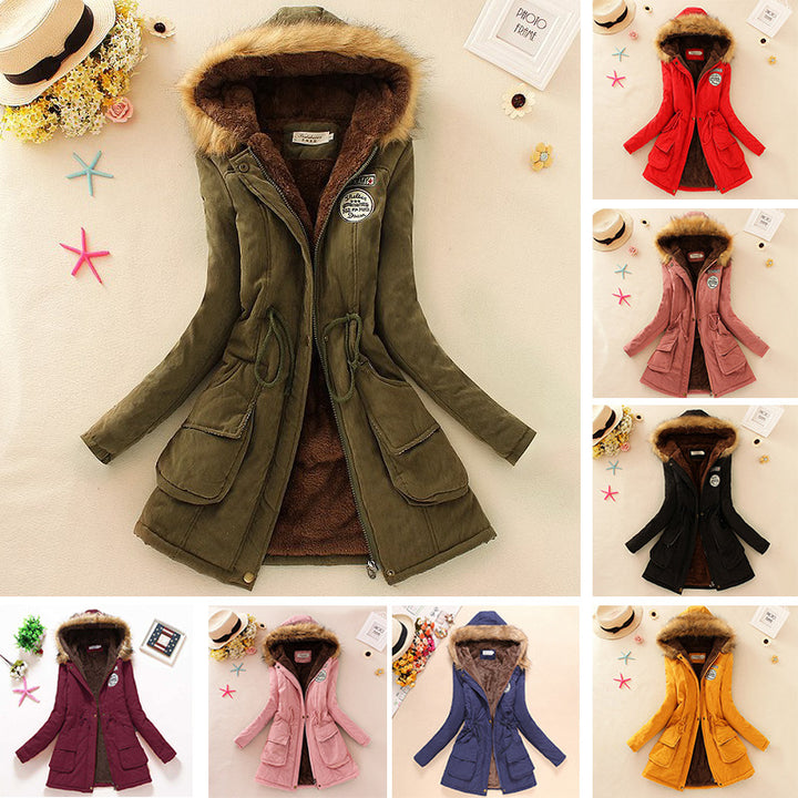 Damen nan gefütterter Parka mit Kunstfellkapuze und Teddyfutter Drune