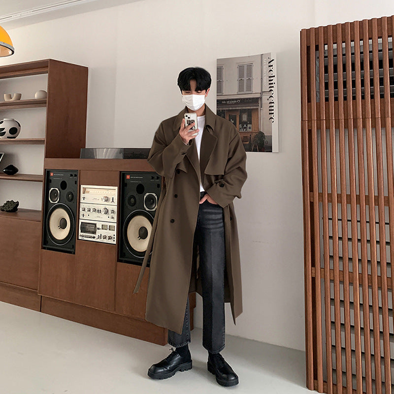 Drune | Neue Herbst Trenchcoats Für Herren Langer, Modischer Oberbekleidungs Trenchcoat