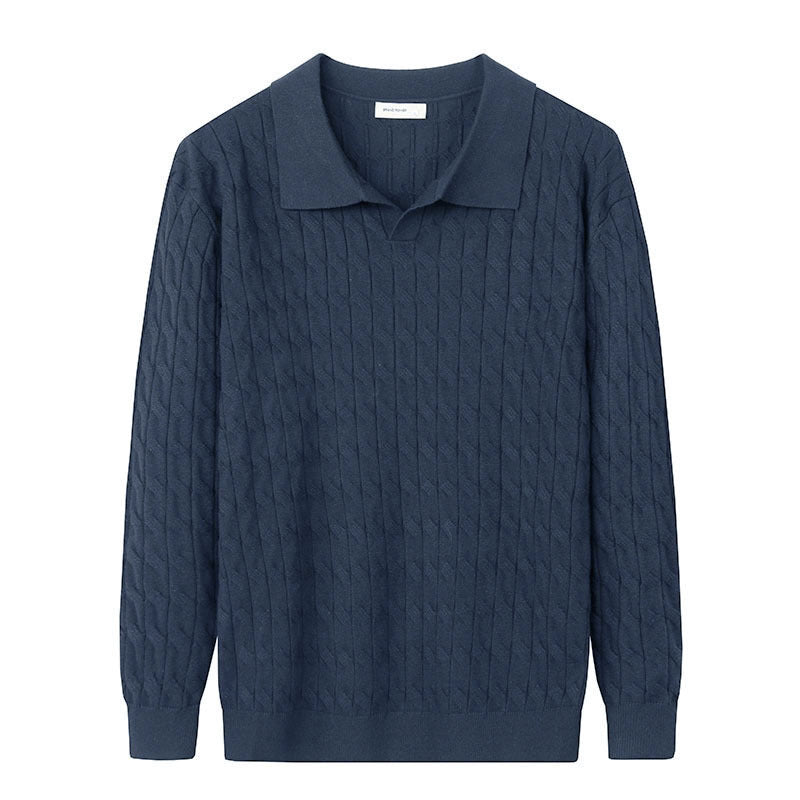 Herren Eleganter Strickpullover mit Stehkragen Drune