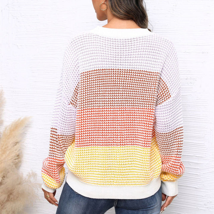 Drune | Strickpullover mit Breitem Muster Acryl Weich und Bunt