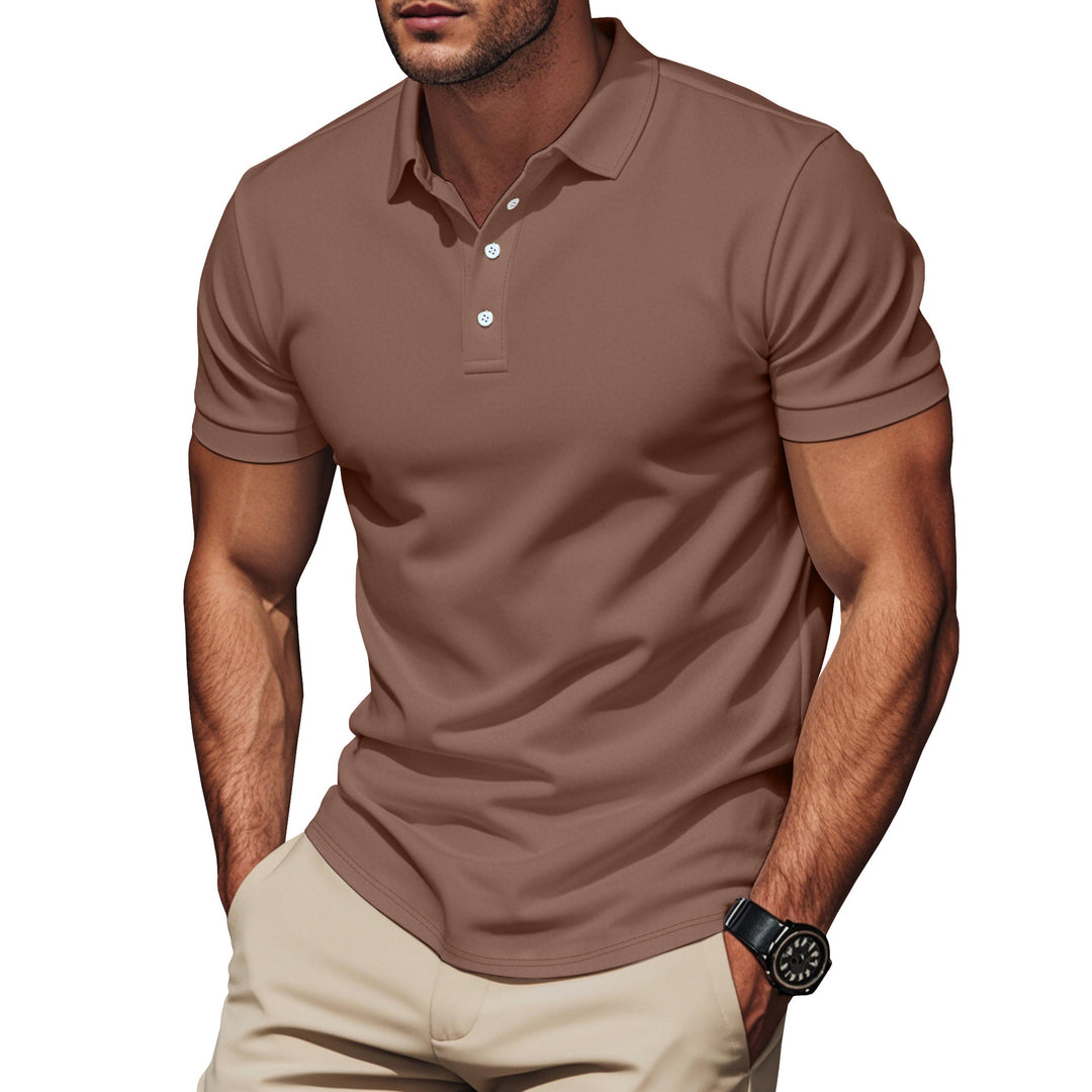 Herren nan Pima-Baumwoll-Polo mit Kentkragen, schmaler Silhouette und verstärkter Knopfleiste Drune