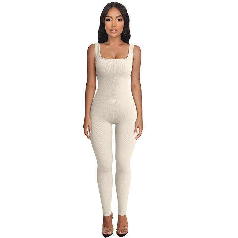 Damen Figurbetonter Jumpsuit mit Rippenstruktur Drune
