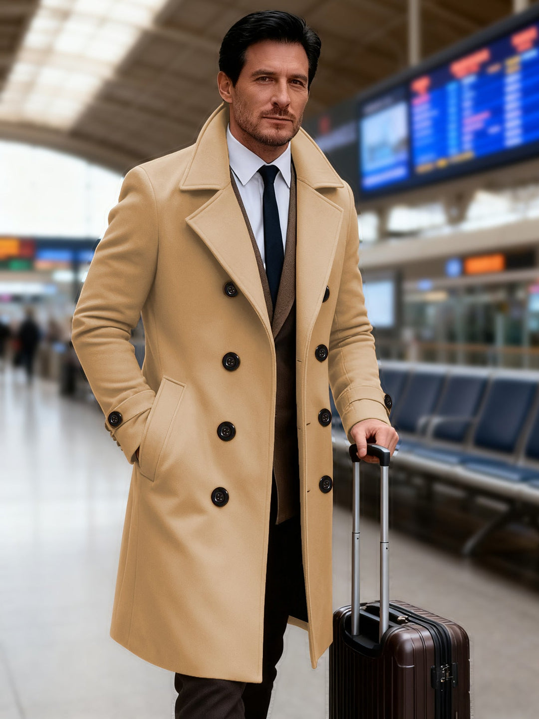 Herren eleganter Doppeltunnelmantel Drune