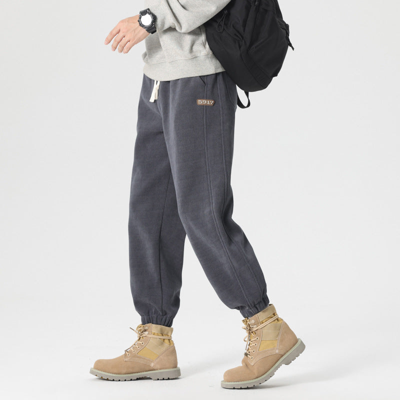 Herren komfortable Sweat-Jogginghose mit elastischem Kordelzug, vorgeformten Nähten und gerippten Bündchen Drune