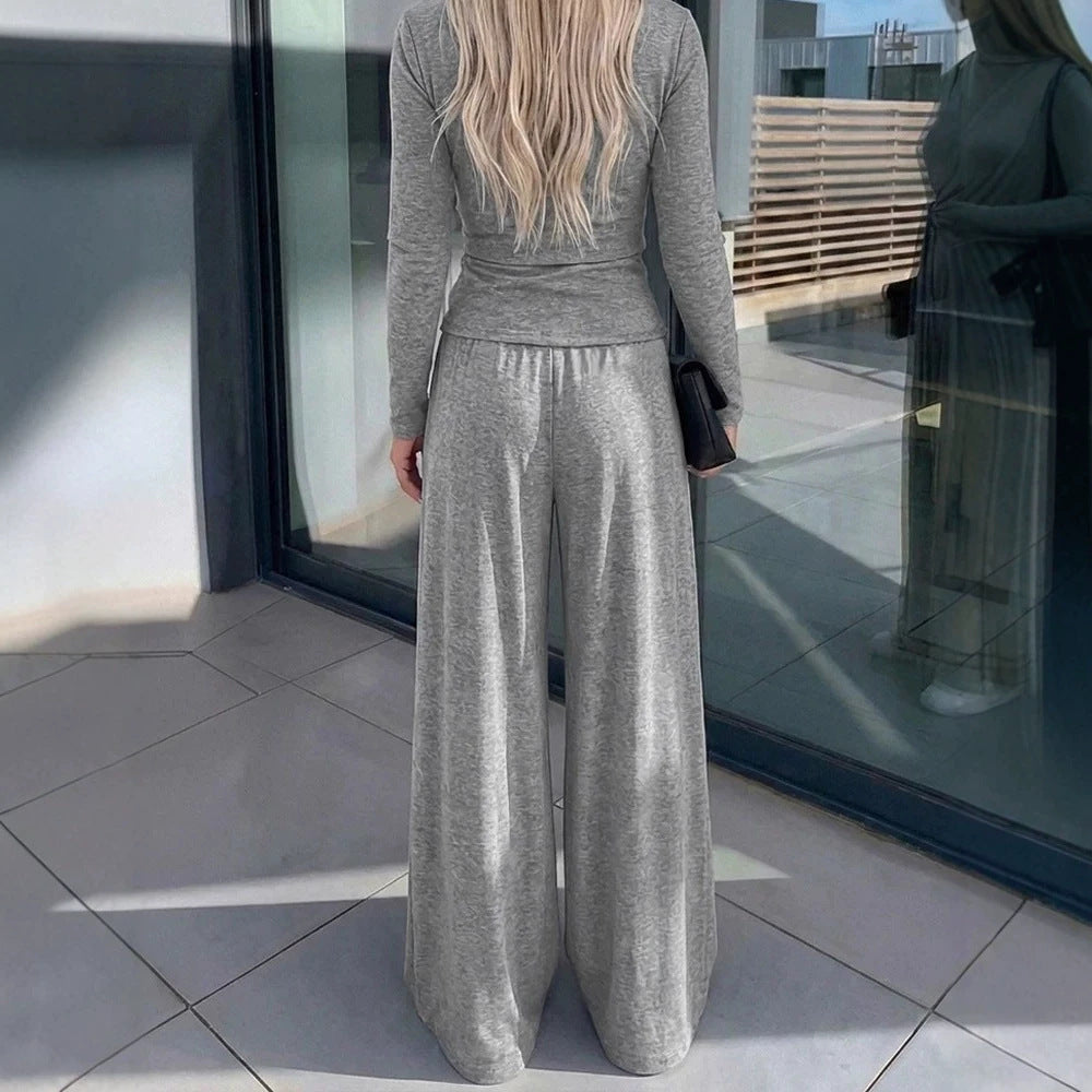 Damen Elegantes Wickeloberteil mit weitem Hosen Drune