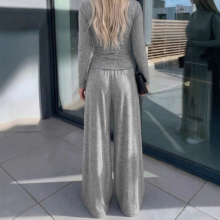 Damen Elegantes Wickeloberteil mit weitem Hosen Drune