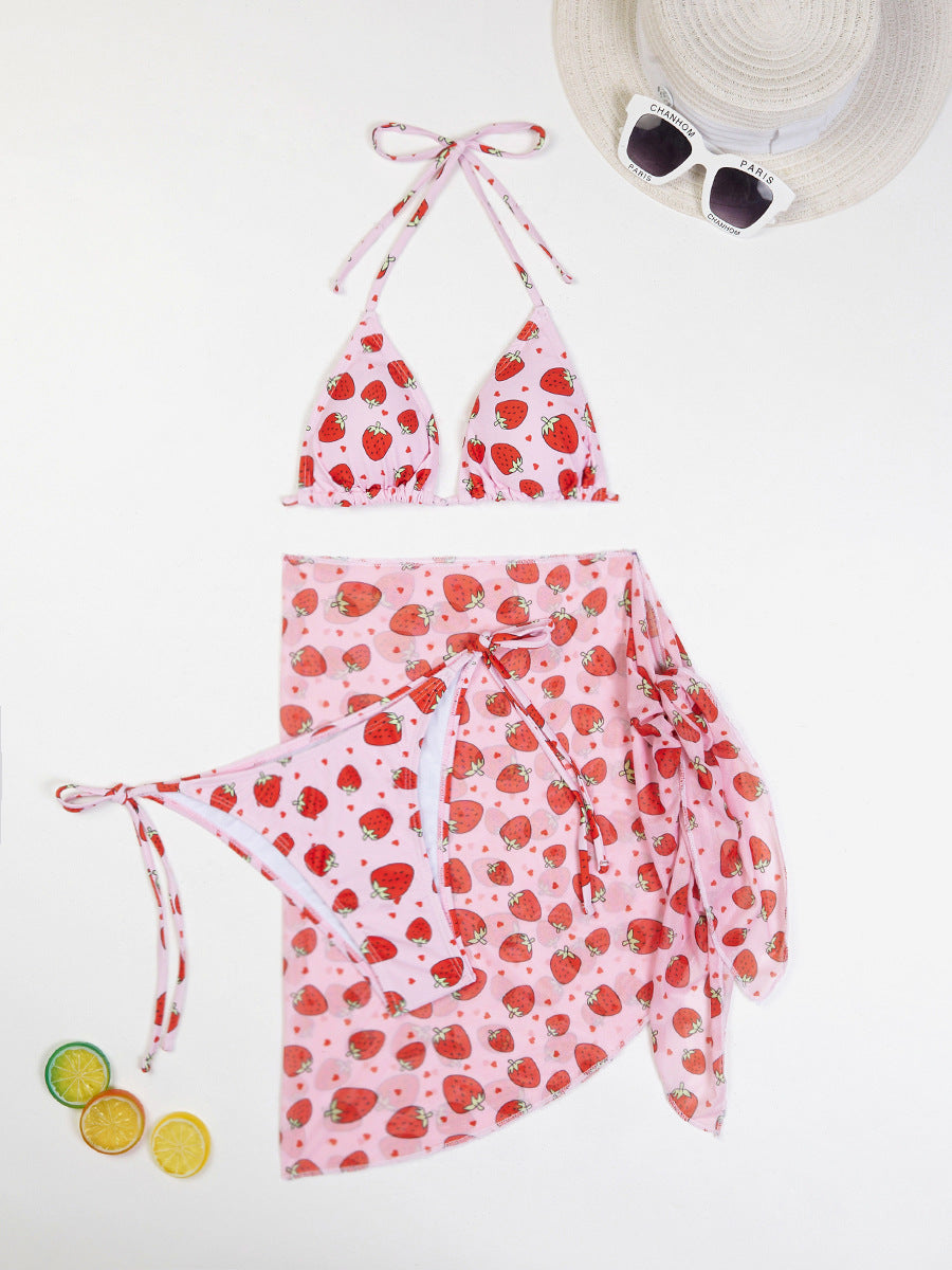 Damen Triangle Bikini Set mit durchsichtigem Cover-Up Drune