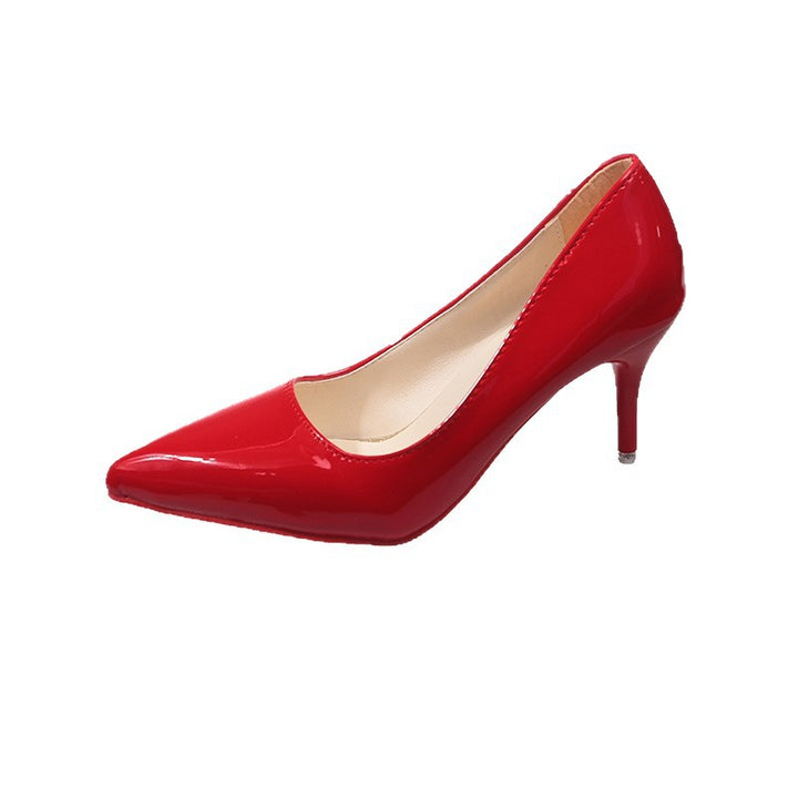 Damen Hochglänzende spitz zulaufende Pumps mit schmalem Stilettoabsatz und gepolstertem Komfortfußbett Drune