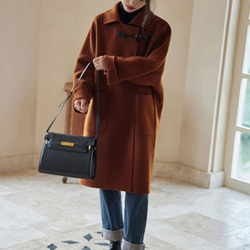 Damen modische oversized Jacke mit hohem Kragen Drune