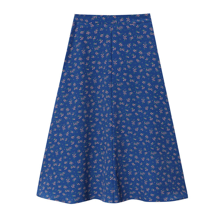 Damen Midi-Rock mit floralem Muster und elastischem Bund Drune