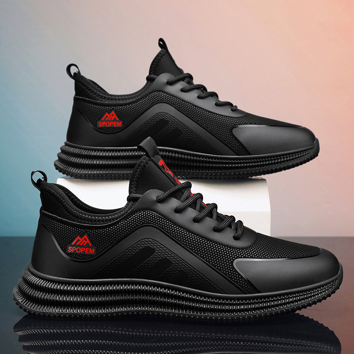 Herren Minimalistischer Urban-Lauftrainer mit gerippter Plateausohle und nahtlosem Mesh-Upper Drune