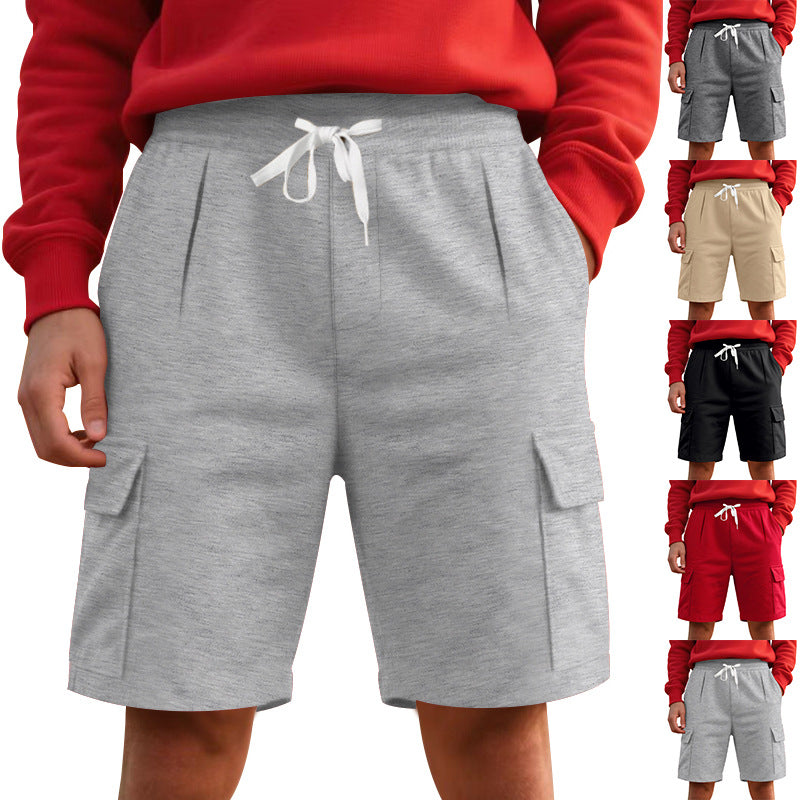 Herren nan elastische Cargo-Bermuda mit Kordelzug und Mehrfachtaschen Drune
